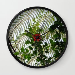 Bali Jungle Impression With Hibiscus Wall Clock