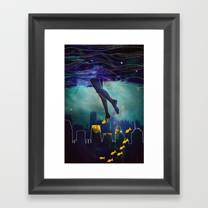 Midnight Swim Framed Art Print