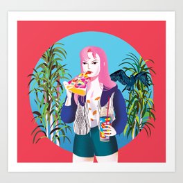 Pizza Girl Art Print