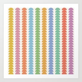Maude Pattern - Retro Rainbow Art Print