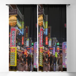 South Korea Photography - Down Town In South Korean City Blackout Curtain