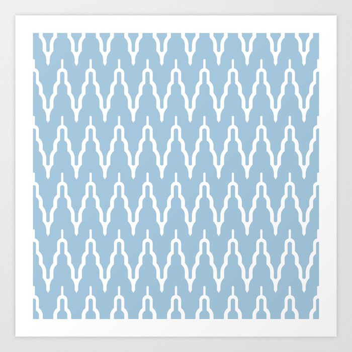 Chevron Pattern 537 Blue Art Print