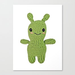 Cute Alien Crochet Amigurumi Canvas Print