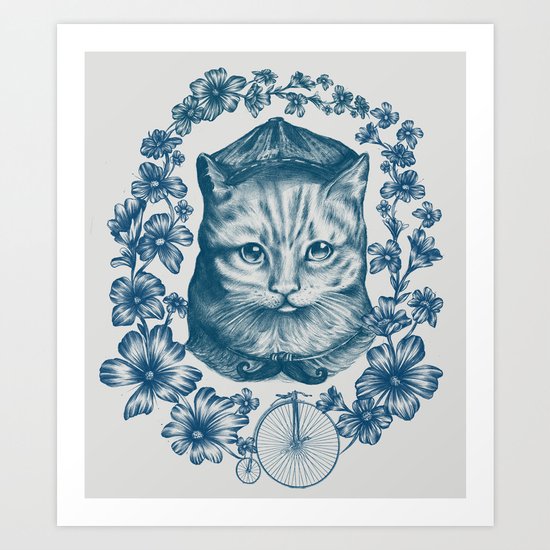 VINTAGE CAT Art Print