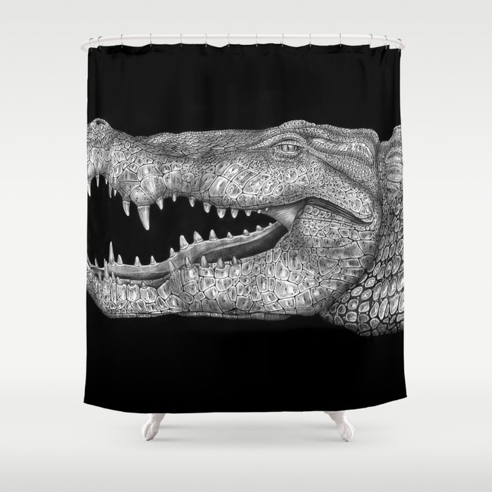 Alligator Shower Curtain By Tim Jeffs Art Society6 Alligator Shower Curtain By Tim Jeffs, Alligator Shower Curtain