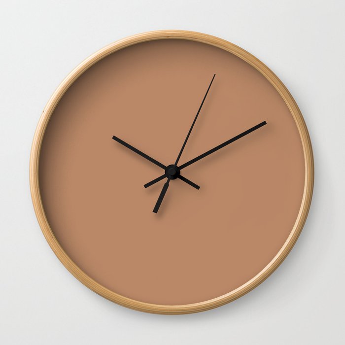 Light Orange-Brown Solid Color Pairs To Benjamin Moore Potters Clay 1221 Wall Clock