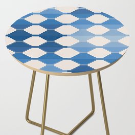 Blue Ombre Mosaic Kilim Pattern Side Table
