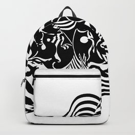 Psycho wave clear Backpack | Trippy, Bandw, Cool, Digital, Vibrating, Ink Pen, Filigree, Street Art, Psychedelic, Black And White 