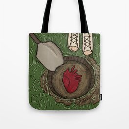 Dig a Hole - Green and Red, Heartache Illustration  Tote Bag