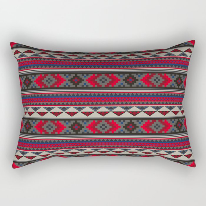 Navajo blanket pattern- red Rectangular Pillow