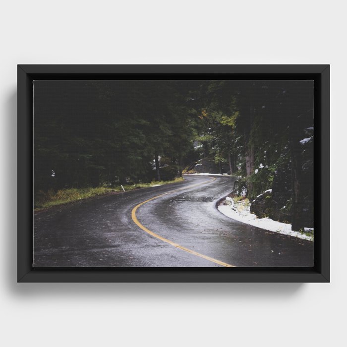 Winter Road in Banff National Park Framed Canvas