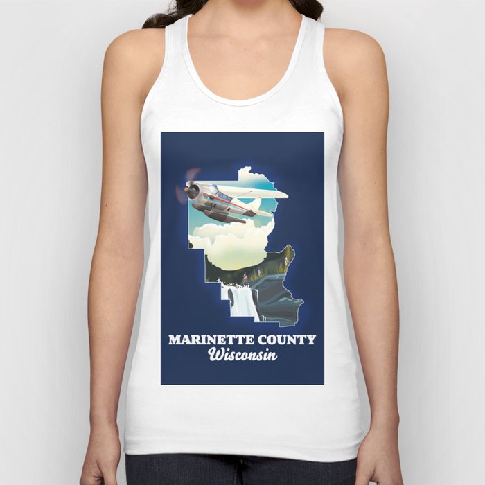Marinette County Wisconsin map Tank Top