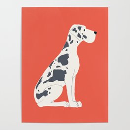 Great Dane Dog Illustration Poster