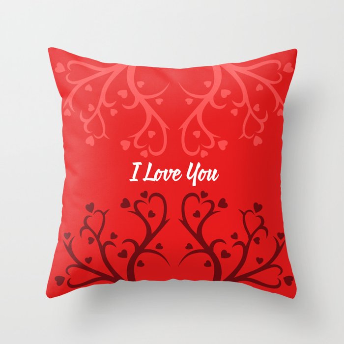 I Love You Heart Decoration Throw Pillow By Pixaroma Society6