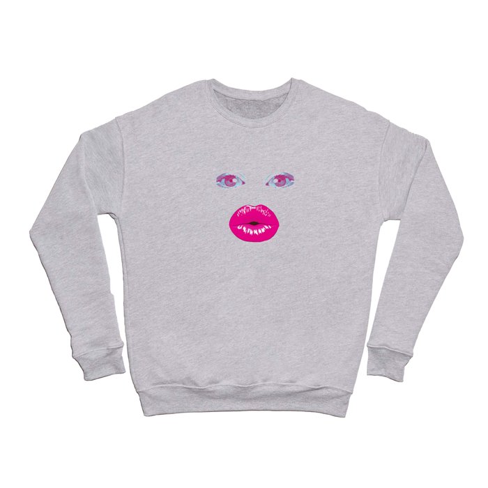 Contemporary Abstract Kiss Me Hot Pink Crewneck Sweatshirt