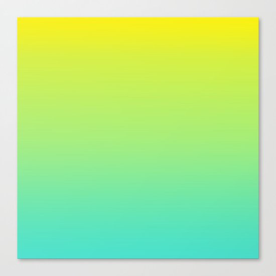 Ombre gradient illustration yellow blue green colors Canvas Print