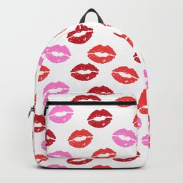 Lipstick Kisses - Valentines day, love, makeup, lips pillow, lips blanket, makeup, feminine, girly Backpack
