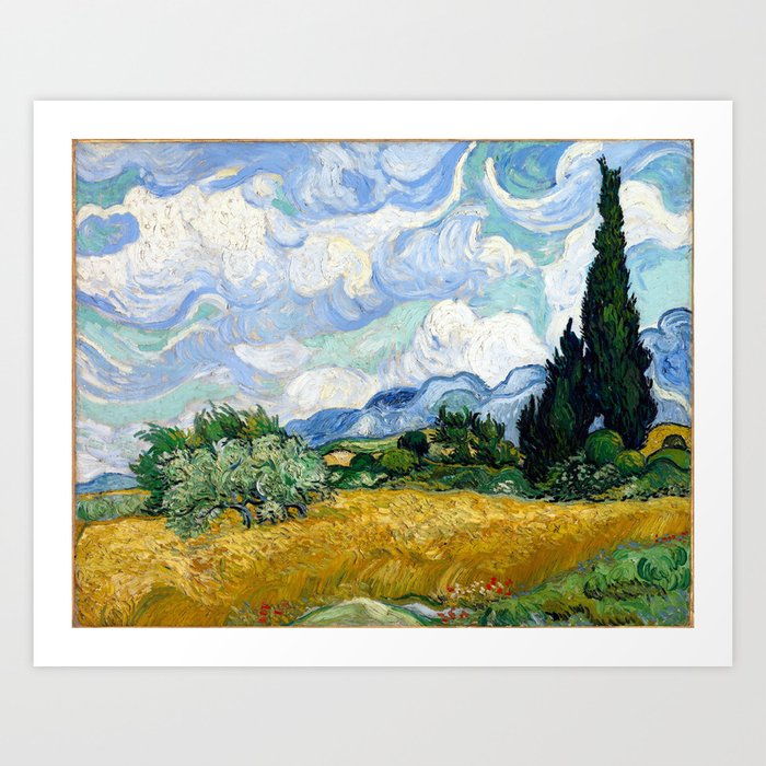 Vincent Van Gogh Wheatfield With Cypresses Art Print By Pdpress Society6