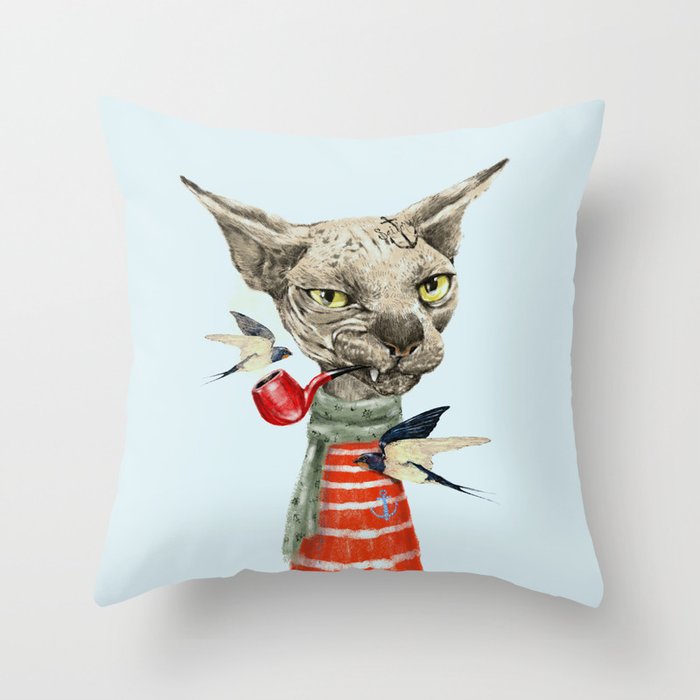 Sphynx cat Throw Pillow