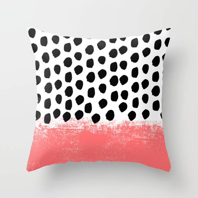 Lola Painted Dot Minimal Coral Black And White Trendy Abstract