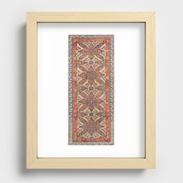 Antique Seikhur San Andrea Cross Pattern Kuba Carpet Vintage Caucasus Persian Rug Recessed Framed Print
