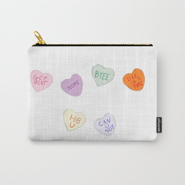 Sketch Candy Hearts Carry-All Pouch