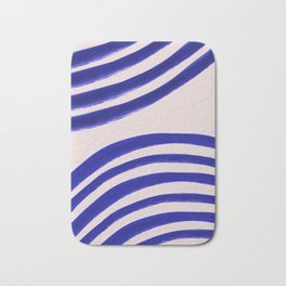 Abstract Navy Blue Lines Bath Mat