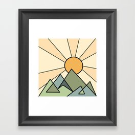 Geo Mountain Sunrise Framed Art Print