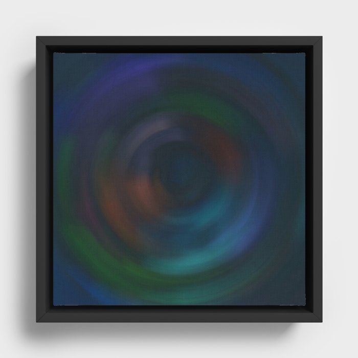 Lens flare effect dark indigo blue Framed Canvas