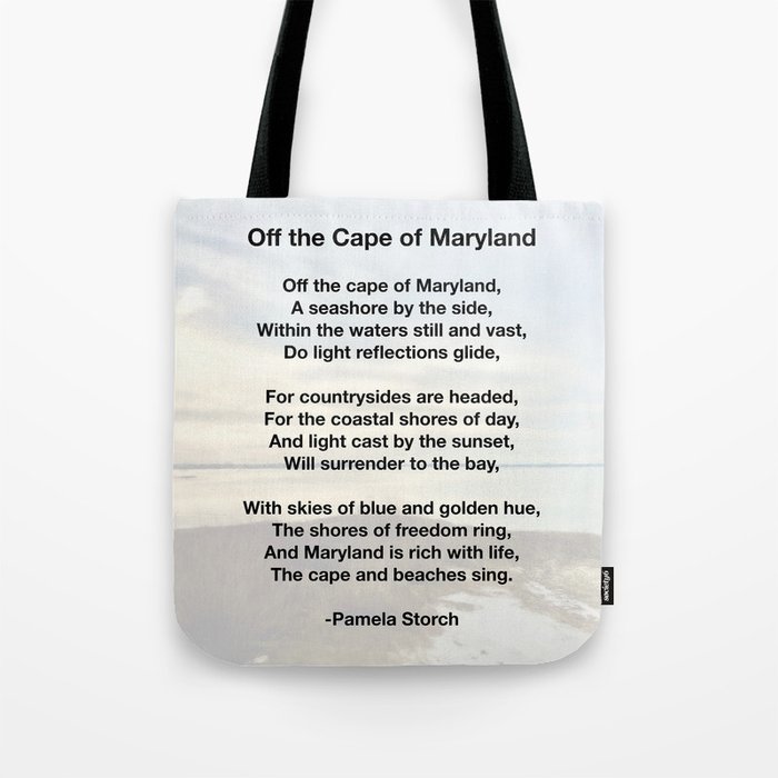 Off the Cape of Maryland Poem Tote Bag