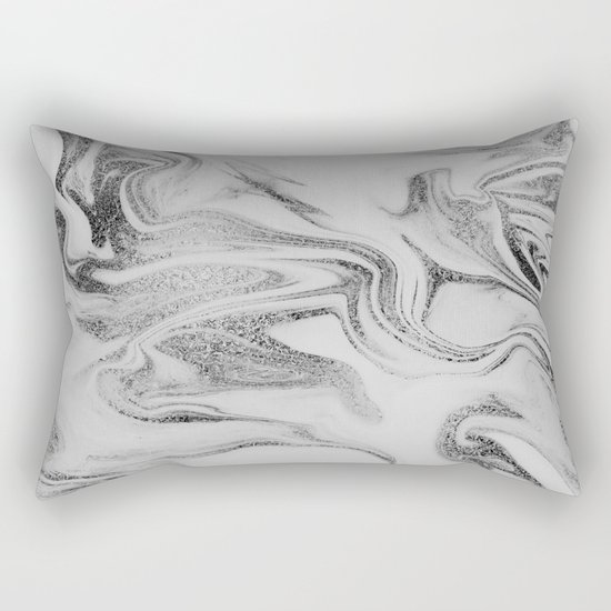 Spilled Ink Marble Rectangular Pillow