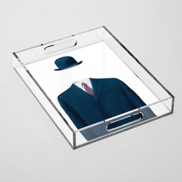 Man In a Bowler Hat by Rene Magritte, Artwork For Prints, Posters, Tshirts, Bags, Men Women, Kids Acrylic Tray
