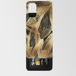 Gold leaves black pillow  Android Card Case