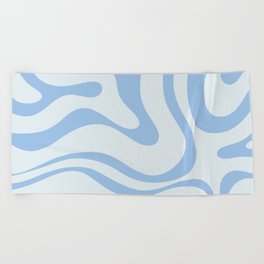 Soft Liquid Swirl Abstract Pattern Square in Powder Blue Beach Towel