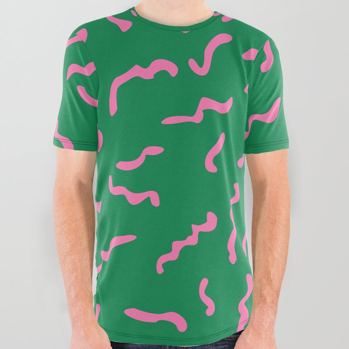 Pink and green graphic tees Outlet