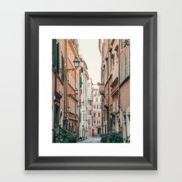 Roman Street - Rome Italy Travel Photography Framed Art Print