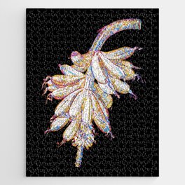 Floral Banana Mosaic on Black Jigsaw Puzzle