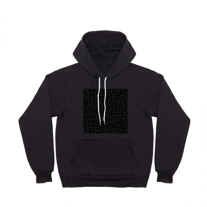 Black On Black Leopard Hoody