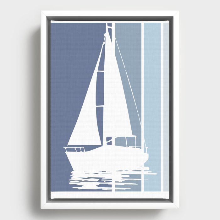 Sailboat Retro | Captain Sailor Sailing Vintage Framed Canvas