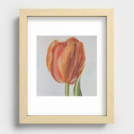 A Tulip, Spring flowers, original sketch with soft pencil by Luna Smith Art, LuArt Gallery Recessed Framed Print