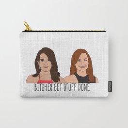 Tinamy Tina Fey and Amy Poehler Bitches Get Stuff Done Carry-All Pouch | Amy, Snl, Typography, Bitchesgetstuffdone, Saturdaynightlive, Illustration, Cartoon, Digital, Bitches, Tinamy 