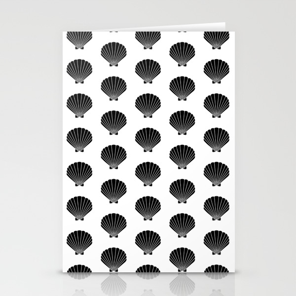 Seashells Abstract Black And White Minimal Pattern Print Painting