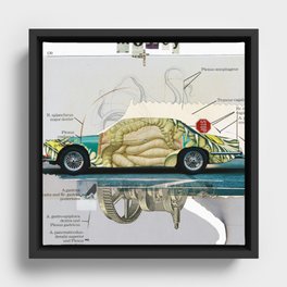 The inside of the car · destroy Framed Canvas