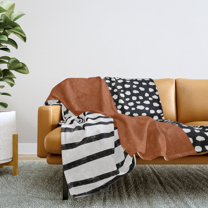 Burnt orange throw blanket and hotsell pillows