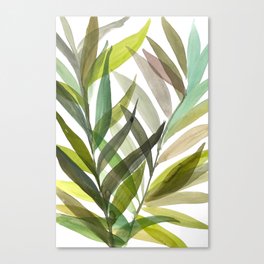 Leaves in Green Canvas Print