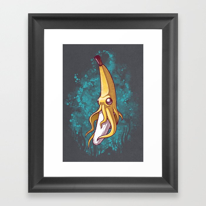 Banana Squid!!! Framed Art Print