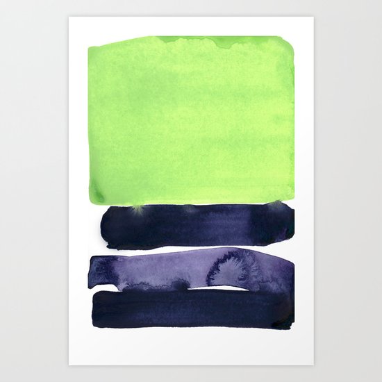 green & violet Art Print