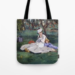 Edouard Manet - The Monet family in their garden at Argenteuil Tote Bag