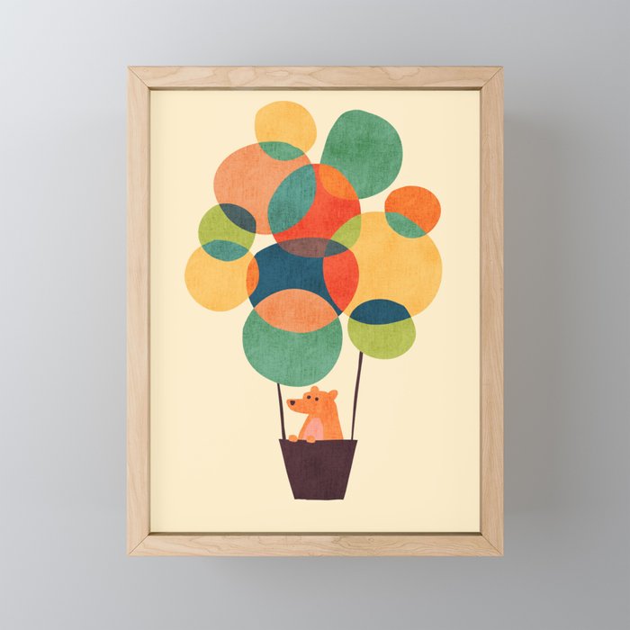 Whimsical Hot Air Balloon Framed Mini Art Print