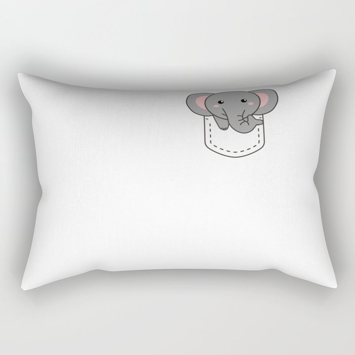 Elephant In Pocket Cute Elephants In Breast Pocket Rectangular Pillow